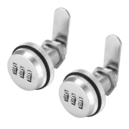 3 Pack Combination Cam Lock 3-Digit Security Cabinet Lock 3/4 Inch Cylinder Chrome Finish