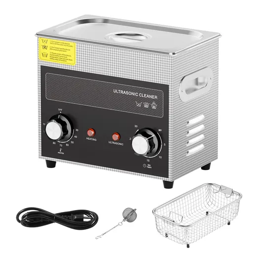 3L Ultrasonic Cleaner with Heater Timer & Basket, Professional Digital Sonic Cavitation Machine, 120W Cleaning Machine for Watch Instruments, Glasses, Coin, Metal Parts, Tool