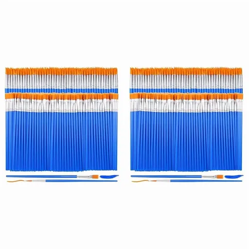 480Pcs Small Paint Brush,Flat Fine Tip Artist Paint Brushes,Craft Paint Brushes for Kids Oil Watercolor Canvas Painting