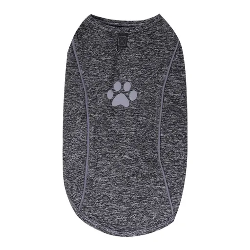 Lele Meow Reflective Vest Dog Clothes Poly Cotton Traction buckle reflective strip vest-black gray M back length 34 bust 44 neck circumference 33