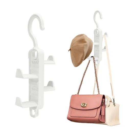2pcs，Detachable closet wallet hanger, space saving closet handbag hanger rack (with 4 hooks), hanging wallet storage rack