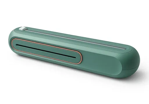 Suction-Mount Cling Film Dispenser: Compact Kitchen Organizer with Built-In Cutter for Food Wrap Storage (Green) | Other colors available in store