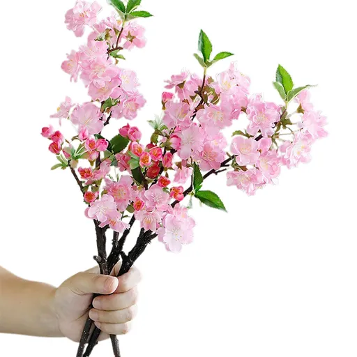 Artificial Flower Branches 20 Inch Simulated Silk Stems Dark Pink 3 Piece Set for Wedding Home Decoration
