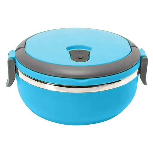 Storage Containers ! Stainless Steel Round 1 Layer Insulated Food Thermal Containers Lunch Box Case, Storage Container Promotion Include 1Pc Round Lunch Box Sky Blue