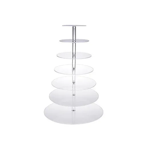 Acrylic Cupcake Tower 3 4 5 6 7 Tier Clear Cake Stand for Wedding Party - 5 Tiers