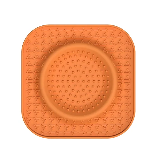 L Orange 2-Pack Premium Silicone Pet Lick Mat - Slow Feeder for Dogs and Cats with Powerful Suction Base - Anxiety Relief and Boredom Buster for Grooming and Bathing