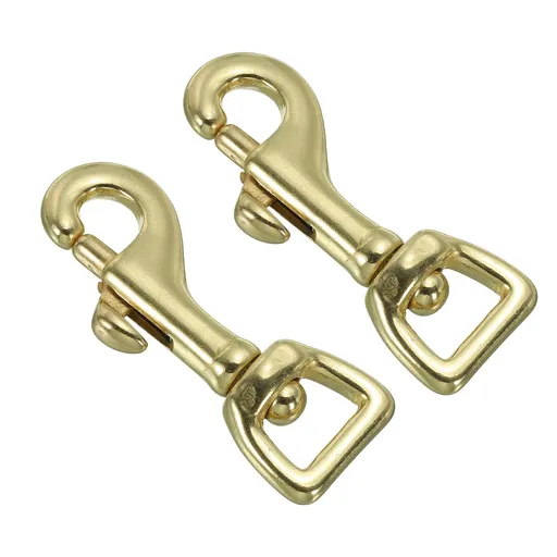 Lobster Clasp Keychains, 2Pcs Pure Brass Oval Lobster Clasps Swivel Trigger Snap Hook Purse Lanyard Clips for DIY Leather Craft