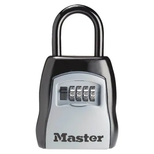 1 Pack Outdoor Key Lock Box, U shackle waterproof 4 digit combination lock with resettable code for home apartment security, Black
