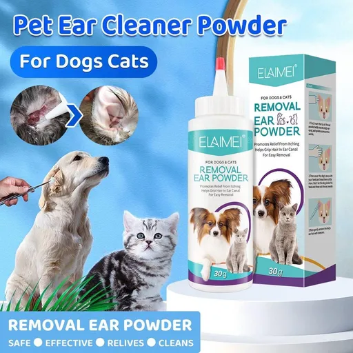 Pet Ear Cleaner Powder for Dogs Cats Grooming Odor Remover Fresh Ear Wash