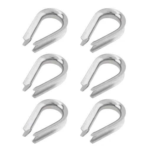Wire Rope Thimbles 6Pcs, M5 Stainless Steel Thimble for Cable Rigging Extra Heavy Duty Wire Rope Thimbl