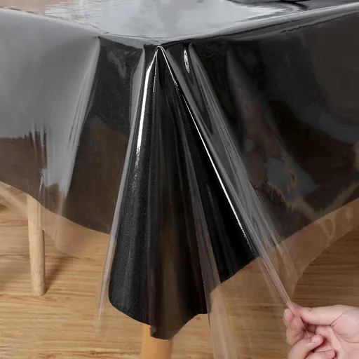 Clear Plastic Tablecloth 52 x 70 Inch, 100% Waterproof Oil-Proof Spill-Proof Vinyl PVC Table Cloth, Wipeable Rectangle Tablecloth Protector for Dining Table, Outdoor and Indoor Uses, Clear