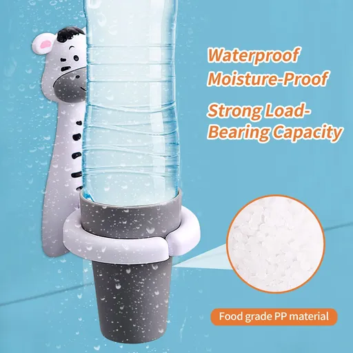 Kids Toothbrushes Holder Animal Tooth Cup Holder Wall Mounted Sucker Toothpaste Storage Set Cute Household Toothpaste Rack