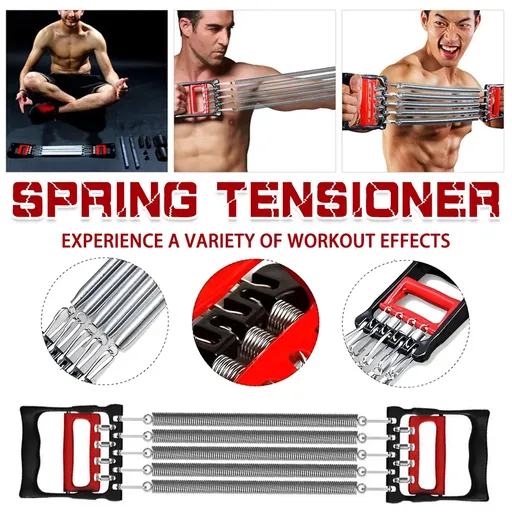 Mens Chest Expander Resistance Bands Pedal Puller Home Gym Workout Equipment