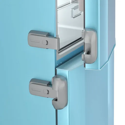 Child Proof Refrigerator Fridge Freezer Door Lock 2-Pack for Kids Safety, 1" (25mm) Sealing Strip，No Tools or Drilling Need (Grey)