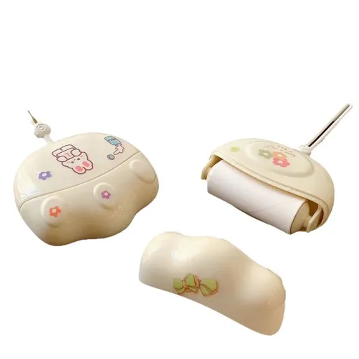 Cream Cat Paw Mini Lint Roller Portable Sticky Roller with 2 Refills