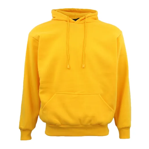 Pullover Hoodie Unisex Basic Plain Warm Fleece Yellow XL