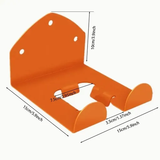 Orange Curved Heavy Duty Lawn Mower Hanger | High Visibility Wall Tool Holder | Halloween Outdoor Yard Gift | for Garden Weeding Tool Hanging Rack