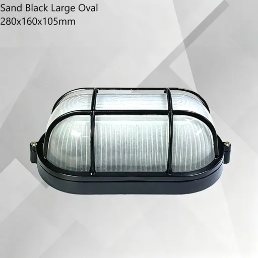 Sand Black Large Oval LED Explosion-Proof Light 280160105mm | Christmas Industrial Safety Gift | Dust & Moisture Resistant Shaft Lamp with Low-Profile Housing