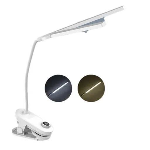 Dual Head LED Desk Lamp with Clamp, Eye-Caring Clip on Lights for Home Office, 4000mAh Rechargeable Battery Operated Table Lamps,3 Lighting Modes & Brightness Dimmer Light for Kids Students