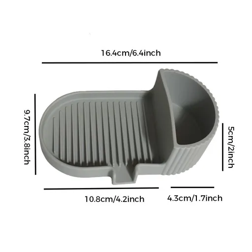 Silicone Soap Dish – Universal Non-Slip Soap Holder Tray for Handmade Soap – Grey