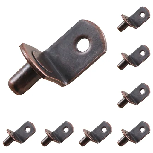 20 Pack Metal Shelf Support Pegs, L Shaped Cabinet Shelf Pins with Hole for Bookcases Closets and Furniture, 6 mm