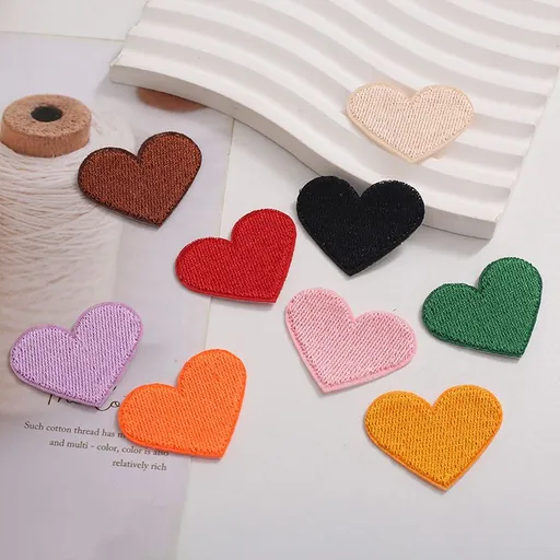 Very Smal Heart Love Cartoon Iron On Patches Embroidered Pretty Sewing On Patches Appliques -11pcs