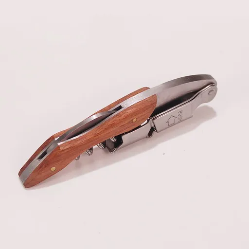 Professional Wine Opener Keys Natural Wood Handle Double-Hinged Stainless Steel Screw Beer Bottle Corkscrew