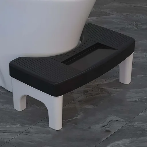 Non-Slip Adult Step Stool, Plastic Black
