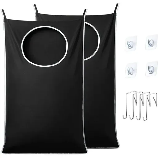 2 Pack Hanging Laundry Bags with Hooks