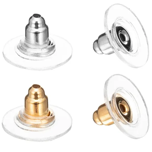 Fishhook Earring Backs for Droopy Ears Earring Backs Replacements Bullet Clutch Back Earrings for Heavy Earring (Silver and Gold)