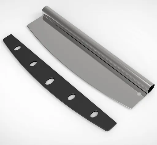 Pizza Cutter Stainless Steel Rocker Slicer - 14 Inch Sharp Knife with Blade Cover, Dishwasher Safe Premium Pizza Oven Accessories