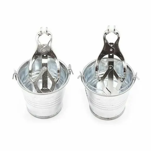 House Of Dasein Bucket Weight Nipple Clamps Genital Torture Breast Play Bondage - Silver