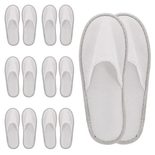 10Pairs Grey Travel Slippers Disposable Anti Skid Guest Slippers
