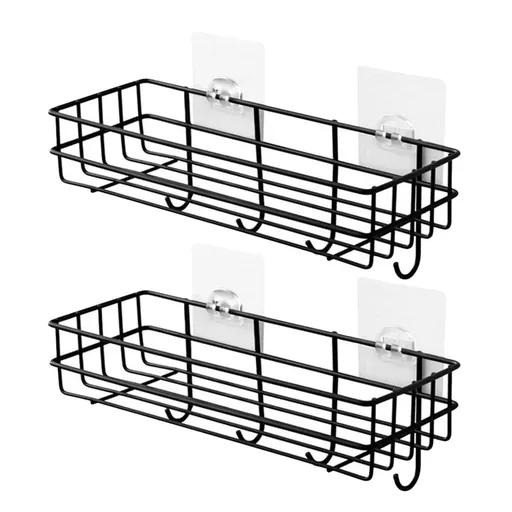 2pcs Rack with Hook Wall Stand Shelves Wire Shelves Wall Mounted Wall Mounted Shelves for Storage Wire Wall Bin Wall Storage