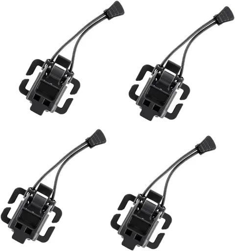 4 Pieces Tactical Gear Molle Clips Attachments Multifunction Hanging Buckle for Backpack Vest Black -