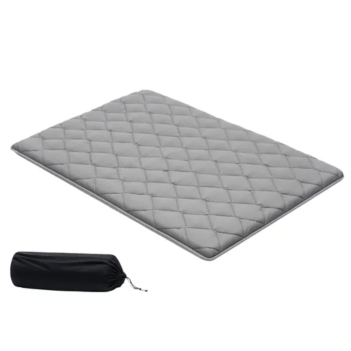 Japanese Tatami Mat, Full Size Foldable Japanese Tatami Mattress, Futon Mattress with Storage Bag & Fastener, 9-Layer Floor Mat for Sleeping, Dorm, Meditation, Yoga, 2032 x 1372 x 89 mm, Gray
