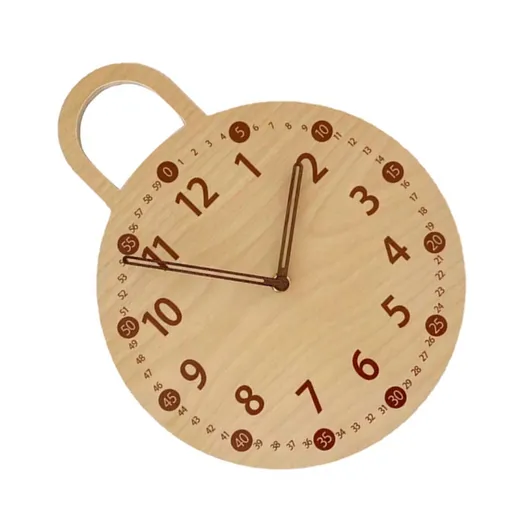 Wall Clock 10 Inch Round Silent Decorative Battery Operated Wooden Wall Clock for Kids Room Living Room