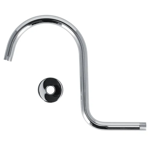 Shower Arm S Shape Gooseneck Stainless Steel Shower Head Extension Arm Bathroom NPT Shower Head Arm for Home233 Electroplate
