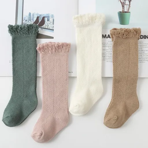 Baby Summer Socks Toddler Breathable Knee High Socks Long Stockings for Child High Elastic Baby Leg Warmers