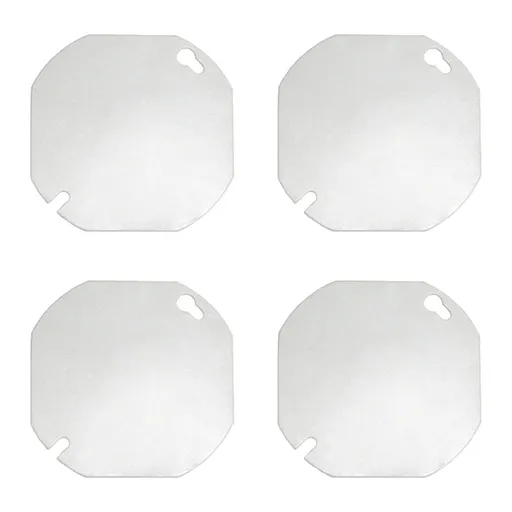 8 Packs Octagon Electrical Box Cover,Metal Junction Box Covers, Blank Flat Outlet Box Cover for 4 inch Octagonal Box