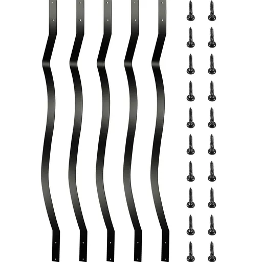 Deck Balusters, 51 Pack Metal Deck Spindles, 32.25\"x1\" Staircase Baluster with Screws, Iron Deck Railing for Wood and Composite Deck, Stylish Baluster for Outdoor Stair Deck Porch