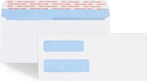 #10 Window Envelopes 72P, Double Self Seal for Invoices, Statements and Business Checks, Size 4-1/8 x 9-1/2 Inches (White) -