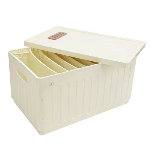 Foldable Closet Organizer 9 Grids Wardrobe Clothing Storage Bin with Lid Washable Stackable Folding Box for Pants Sweater Shirt Beige