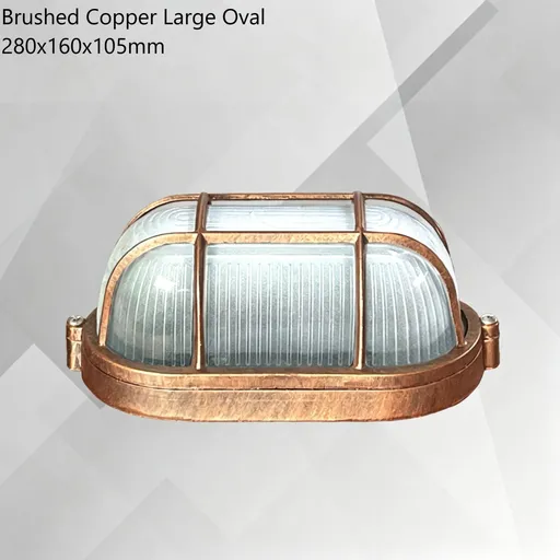 Brushed Copper Large Oval LED Explosion-Proof Light 280160105mm | Christmas Anti-Corrosion Premium Gift | Dust & Moisture Resistant Heavy-Duty Shaft Lamp