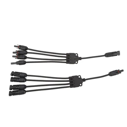 Solar Connectors 1 to 4 Y Branch Parallel Adapter Cable Wire Plug Tool Kit for Solar Panel