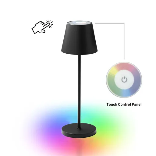 Table Lamp Portable RGB Touch Control 350mm Black