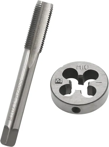 Biaungdo M10 x 1mm Tap and M10 x 1mm Die Metric Right Hand Thread, HSS Right Hand Thread Tap and Die Set