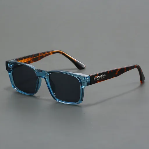 Blue And Brown Trendy Oversized Lightweight Blue Light Blocking Sunglasses for Men - Anti-Fog, Photochromic, and UV Protection