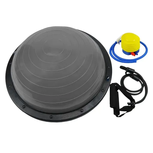Powertrain 58cm Half Yoga Ball Balance Trainer Anti-Slip Stability Dome for Home Gym Core Fitness Workout Grey
