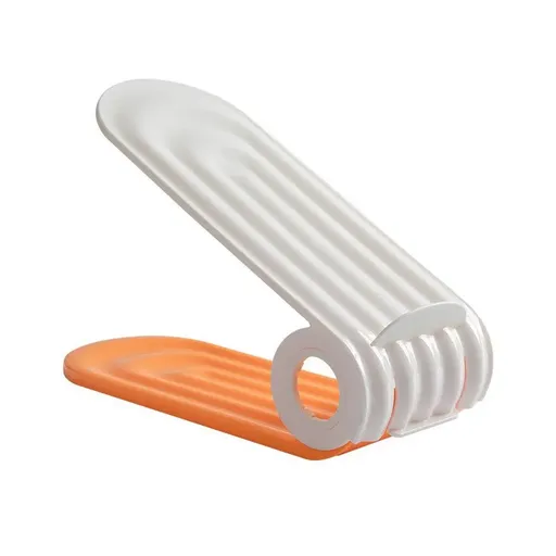 20pcs Shoe Slots Organizer Adjustable Double Layer Shoe Rack Stackable Support - Orange